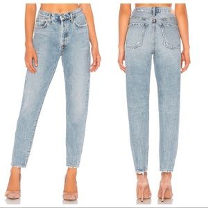 citizens of humanity - liya high rise classic jeans button-fly distressed